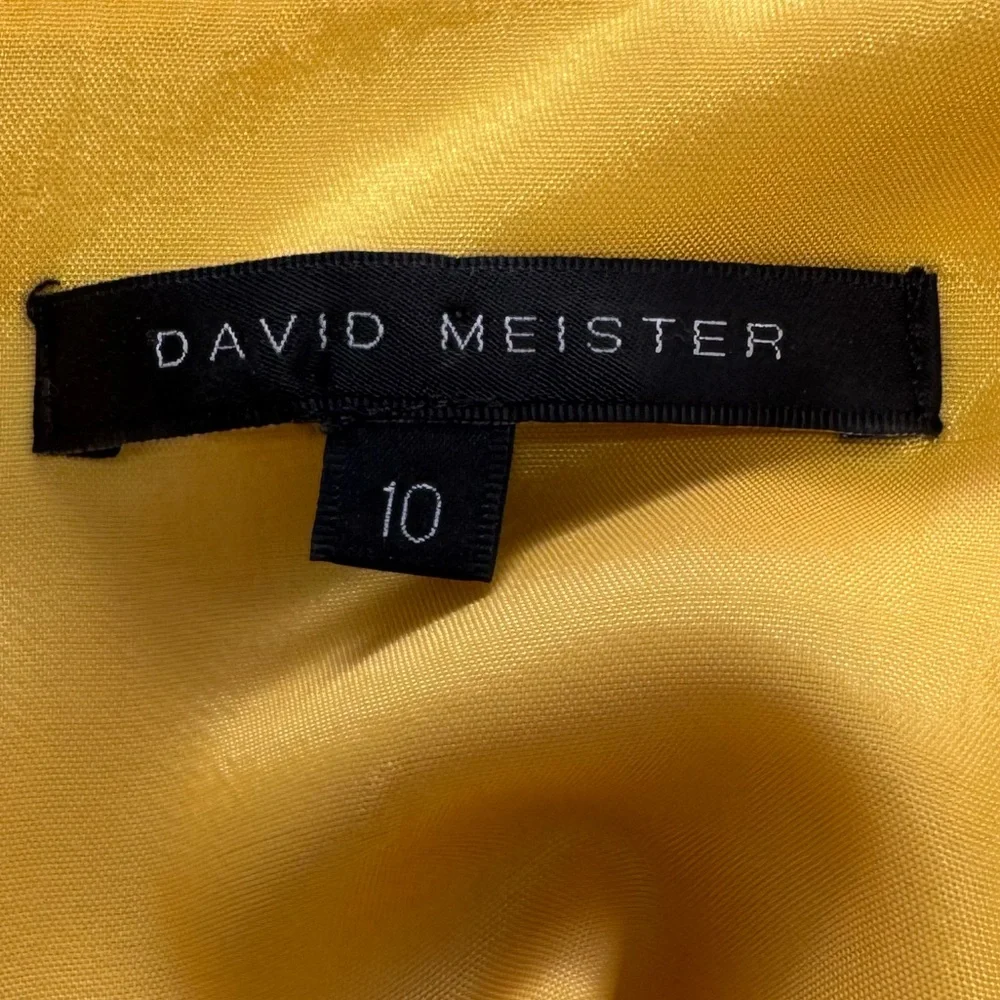 DAVID MEISTER YELLOW STRAIGHT SHEATH BUSINESS CAREER DRESS SZ 10 - Picture 7 of 8